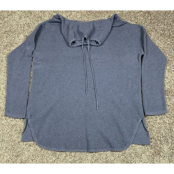 Pure Jill J Jill Sweater Womans XL Blue Knit Cowl‎ Neck Tunic Pullover Lagenlook - Picture 7 of 7